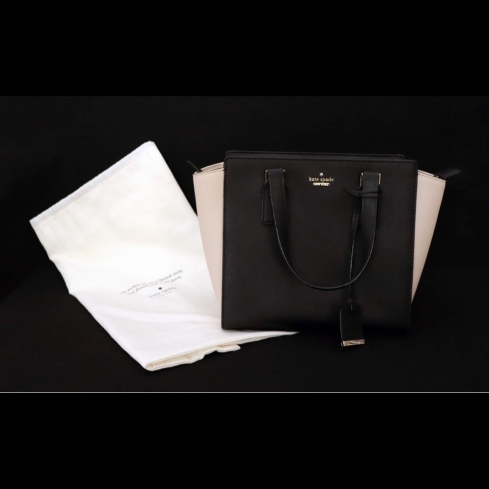 KATE SPADE SMALL SATCHEL. EUC - Cream and black *FREE SHIPPING*